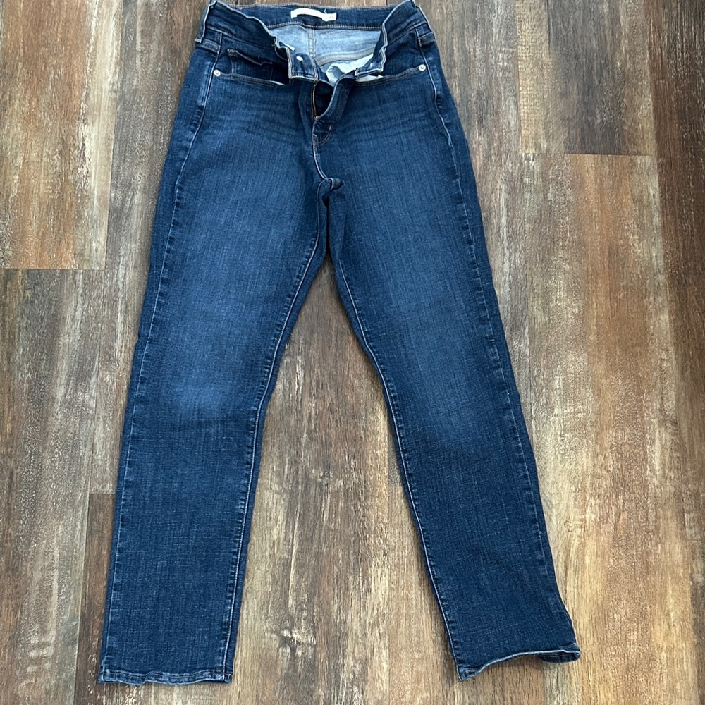 Levi's Rib Cage Dark Blue Straight Leg Women's Jeans